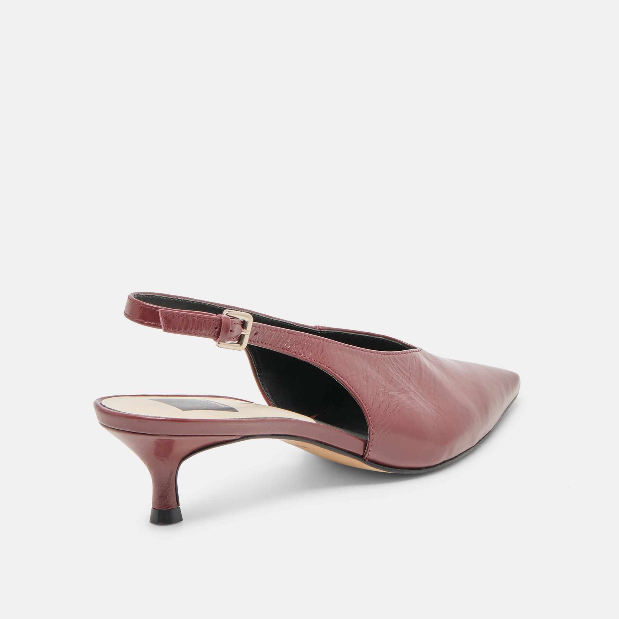 ALENNA HEELS OXBLOOD CRINKLE PATENT