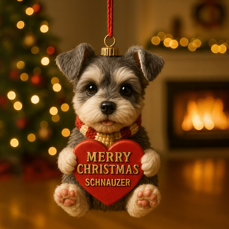 Schnauzer Heart Ornament