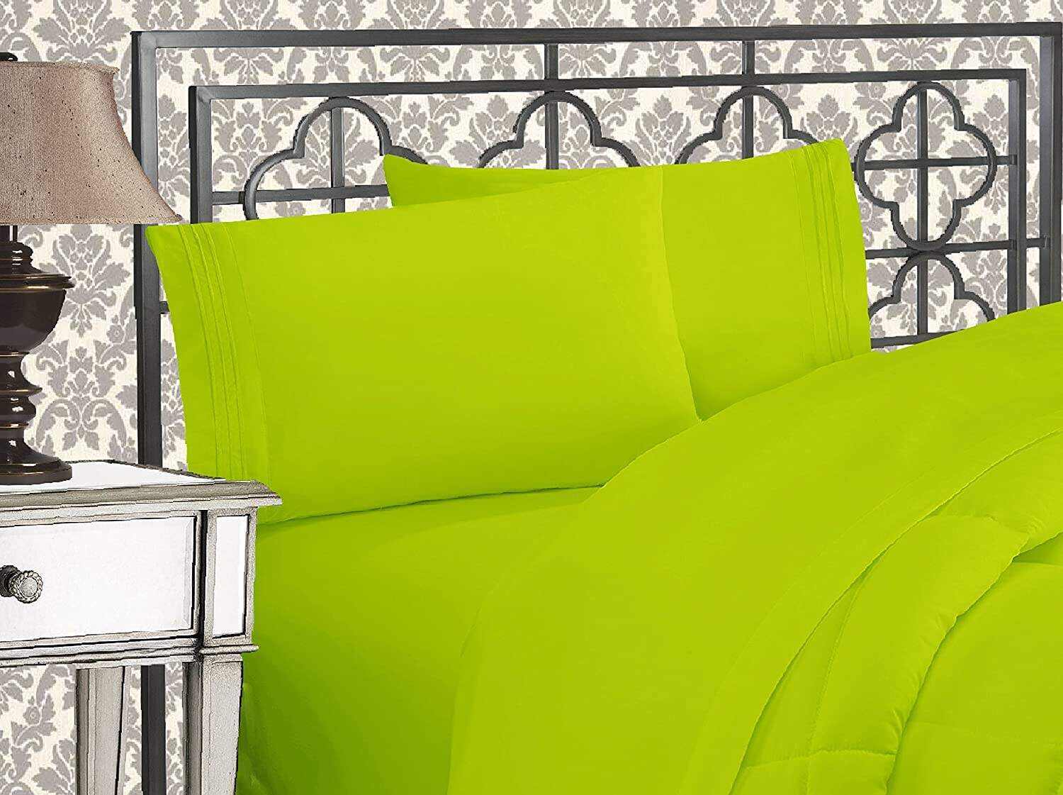 Luxurious 1500 Thread Count Three Line Embroidered Softest Premium 4-Piece Bed Sheet Set Wrinkle and Fade Resistant