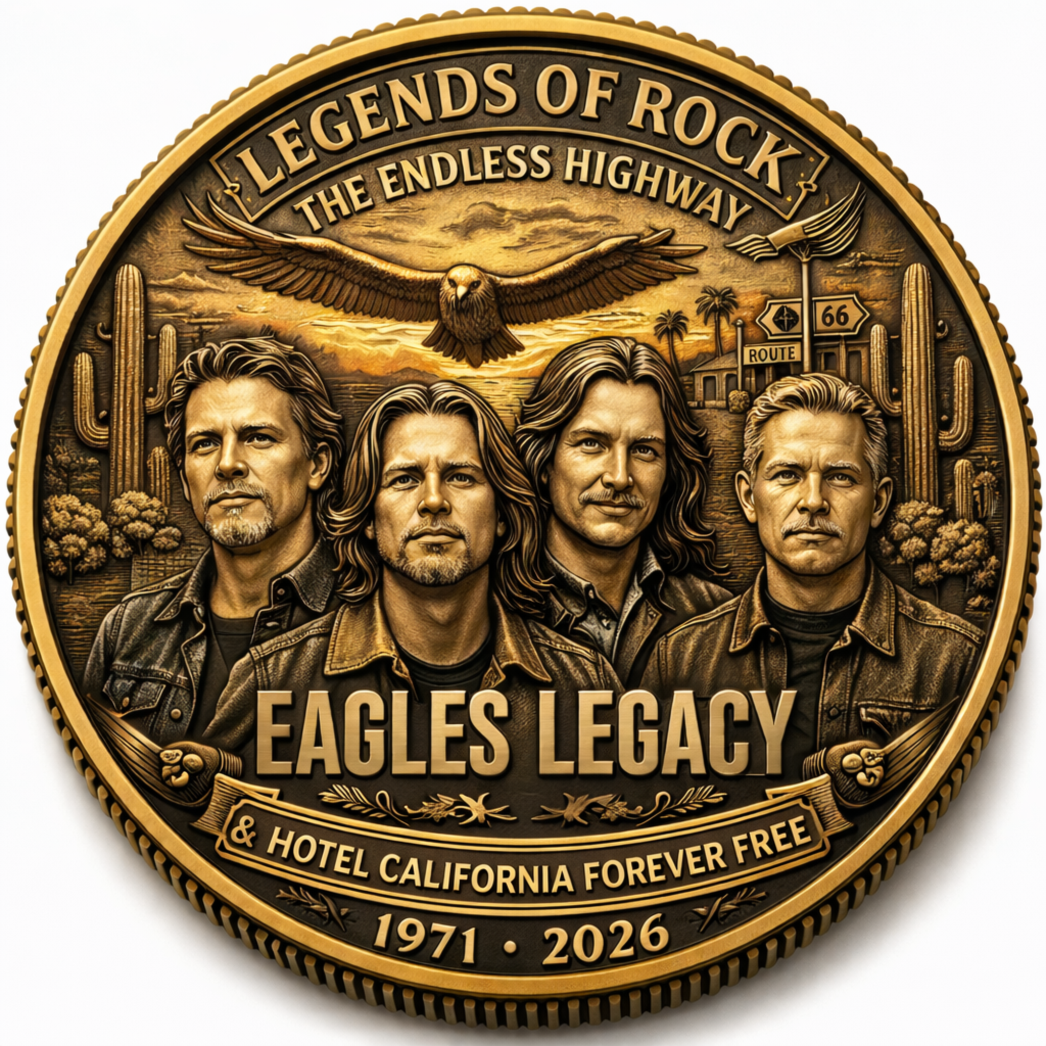 🦅Eagles Legacy Coin – Hotel California 1971–2026 Commemorative Edition