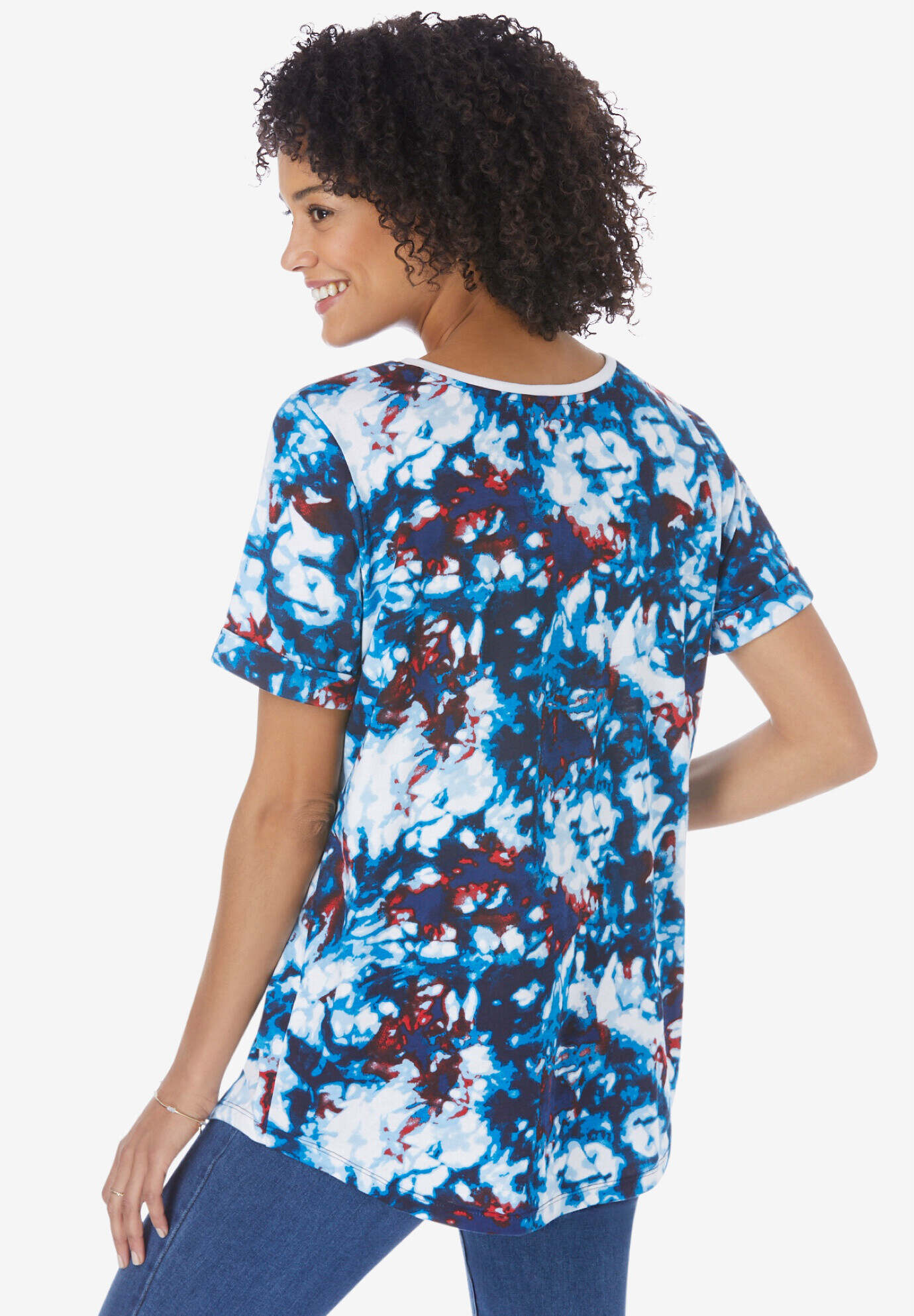Cuffed Americana Print Tee