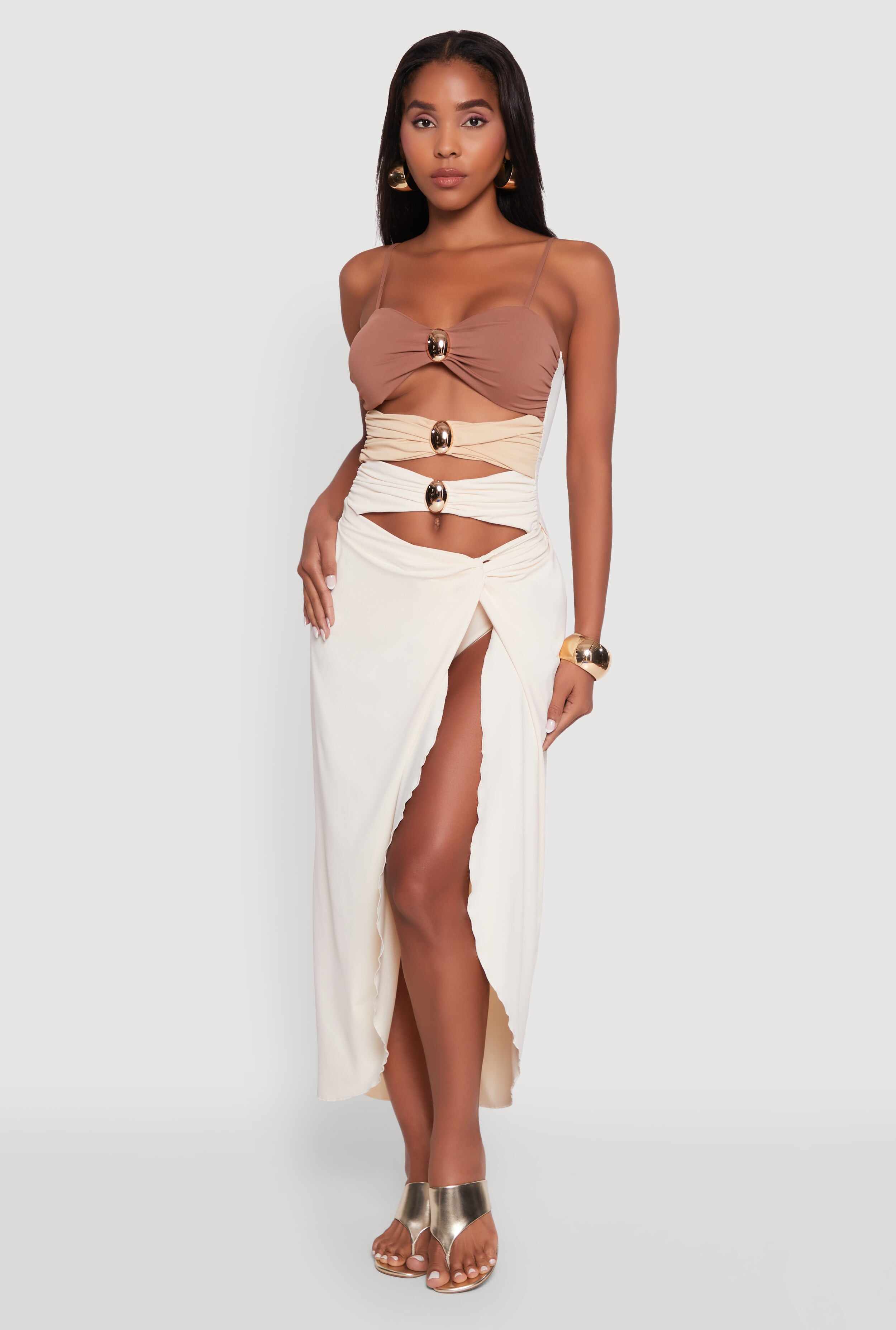 Twist Front Tulip Swim Skirt
