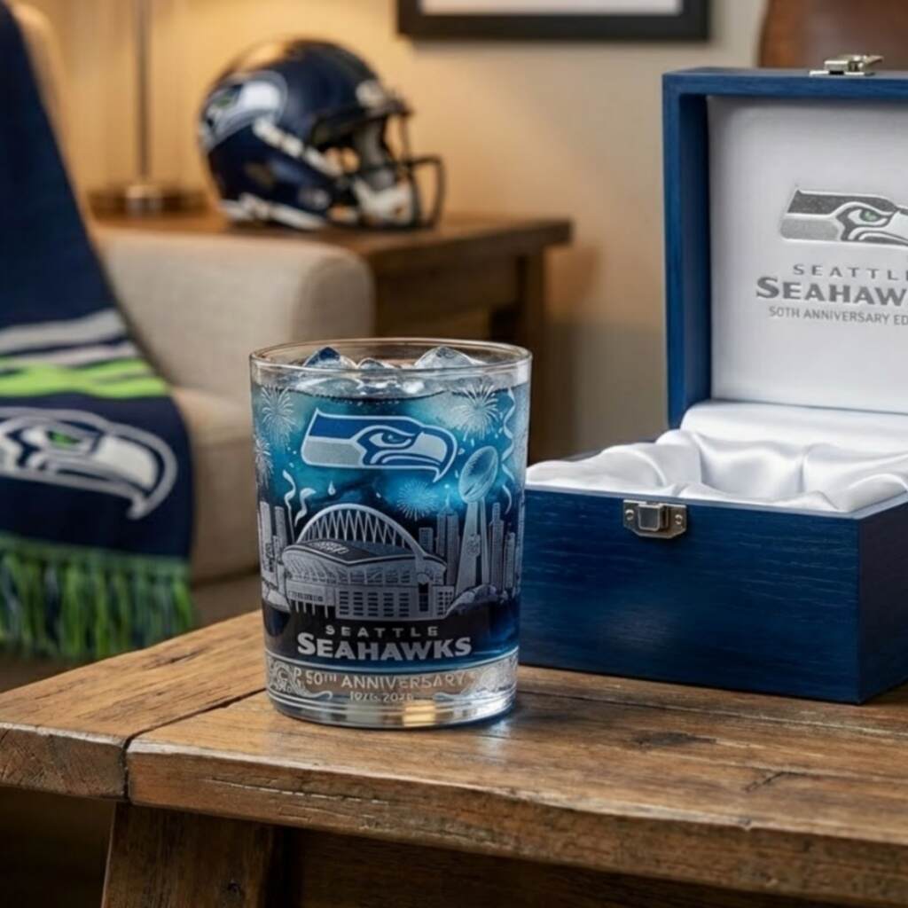 Seattle Seahawks 50th Anniversary Commemorative Glass