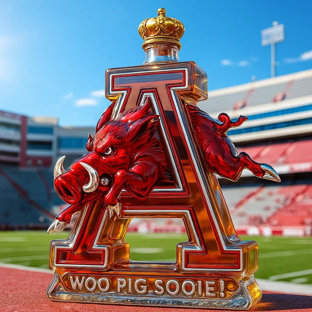 Arkansas Razorbacks Whisky Bottle