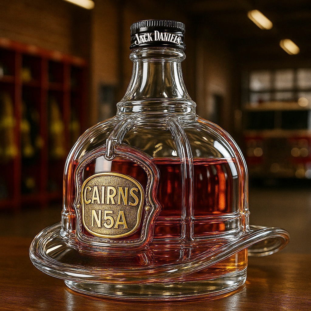 Cairns N5A Tribute Fire Helmet  Whiskey Bottle