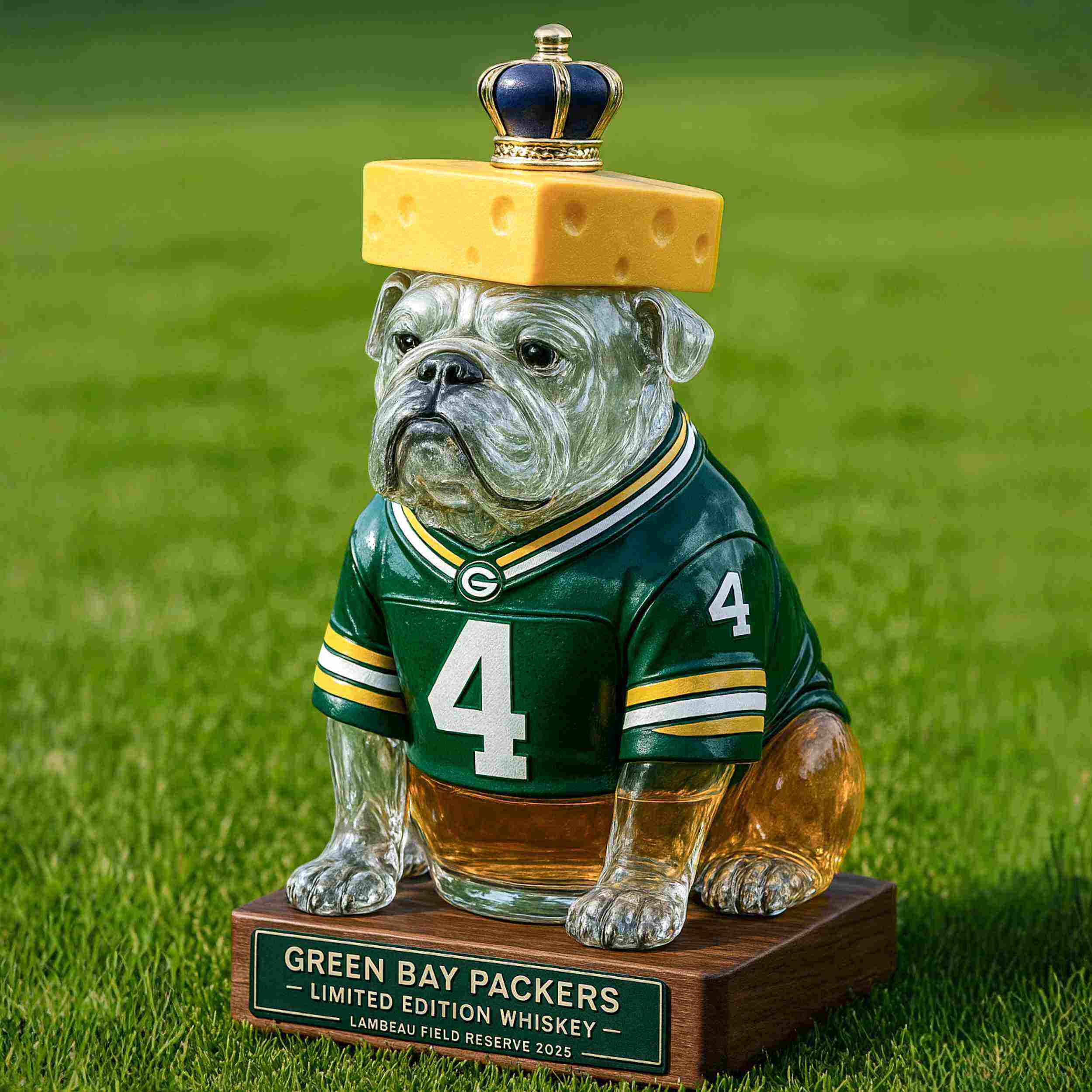 Green Bay Packers Bulldog Whiskey Bottle
