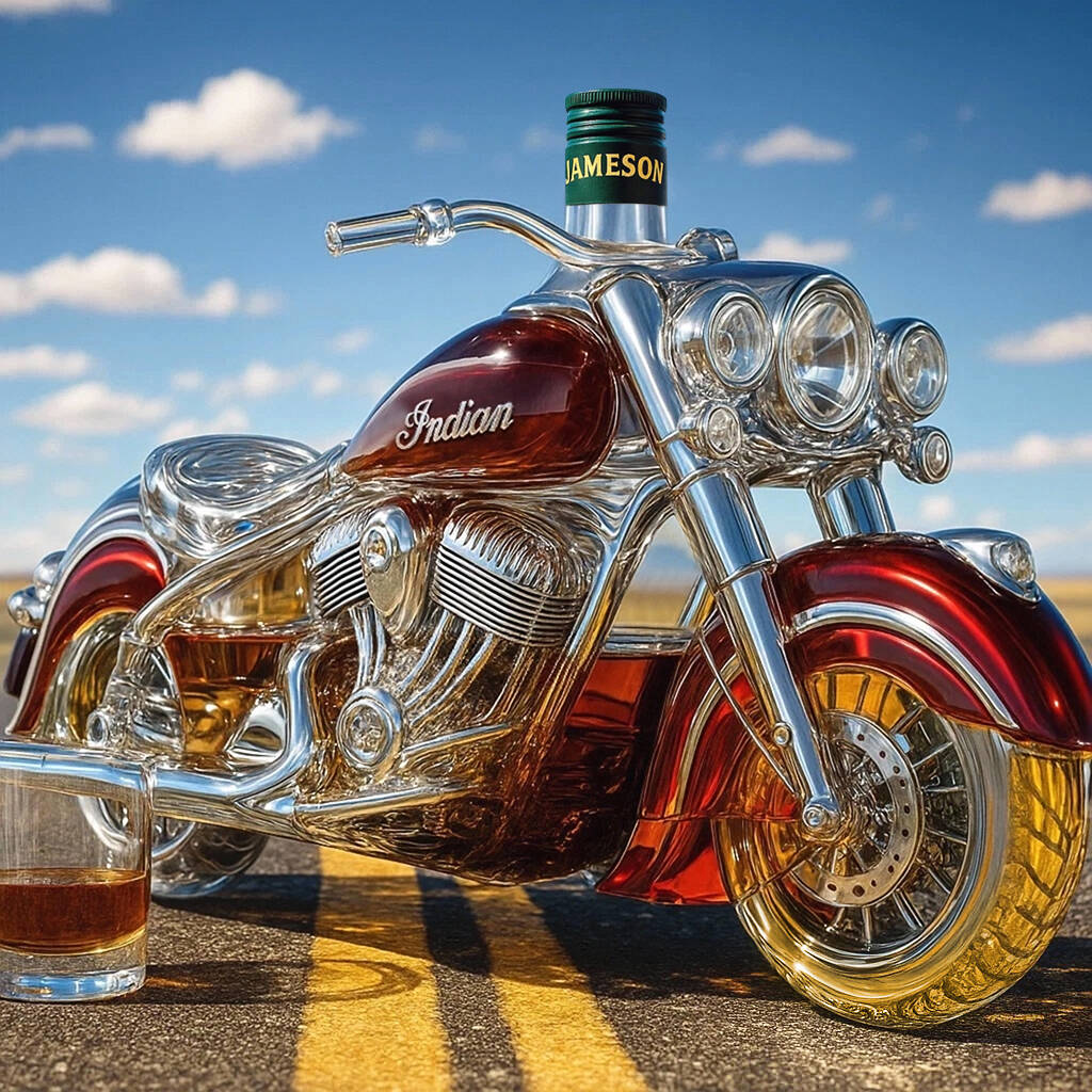 Indian motorcycle Whisky collector's bottle