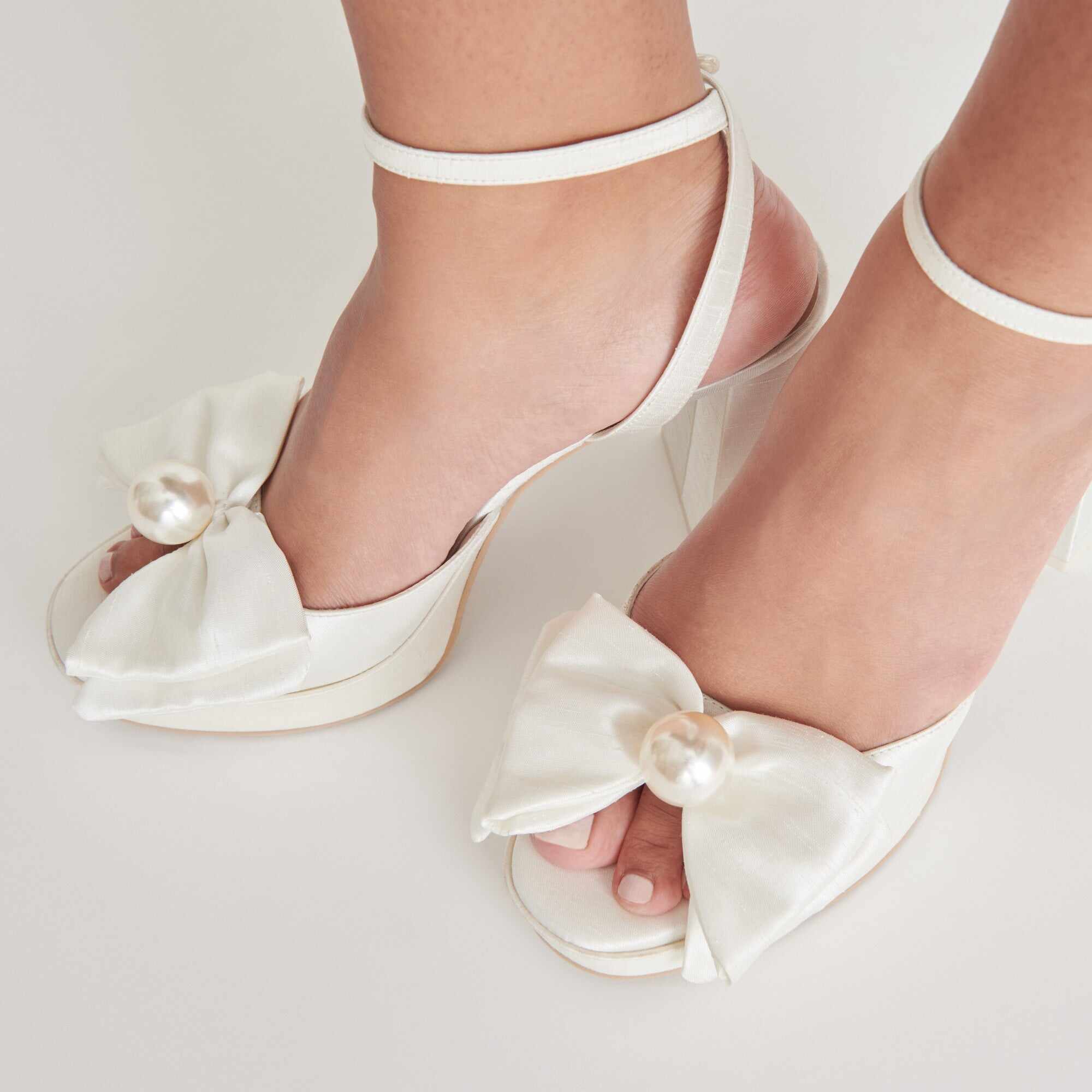 PATTON HEELS IVORY SATIN