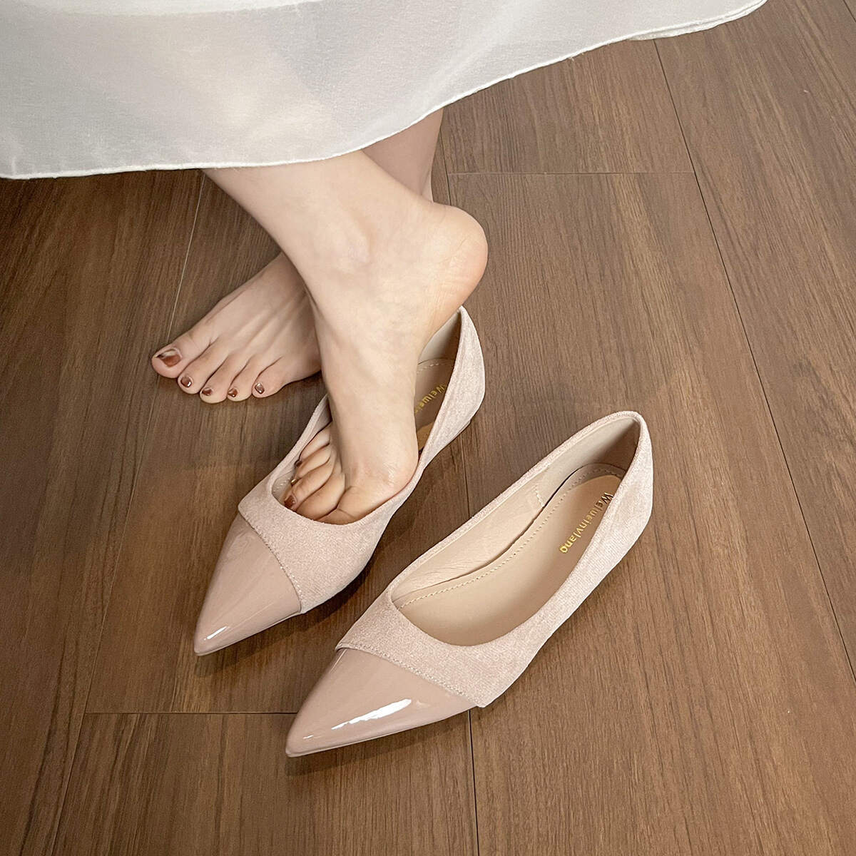 Flat-toe pointed-toe women's summer fairy-style dress-combined casual shoes for work