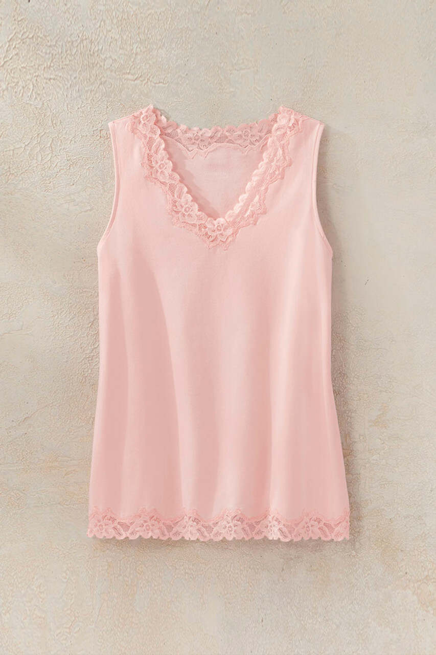 Longer Length Double Lace Tank