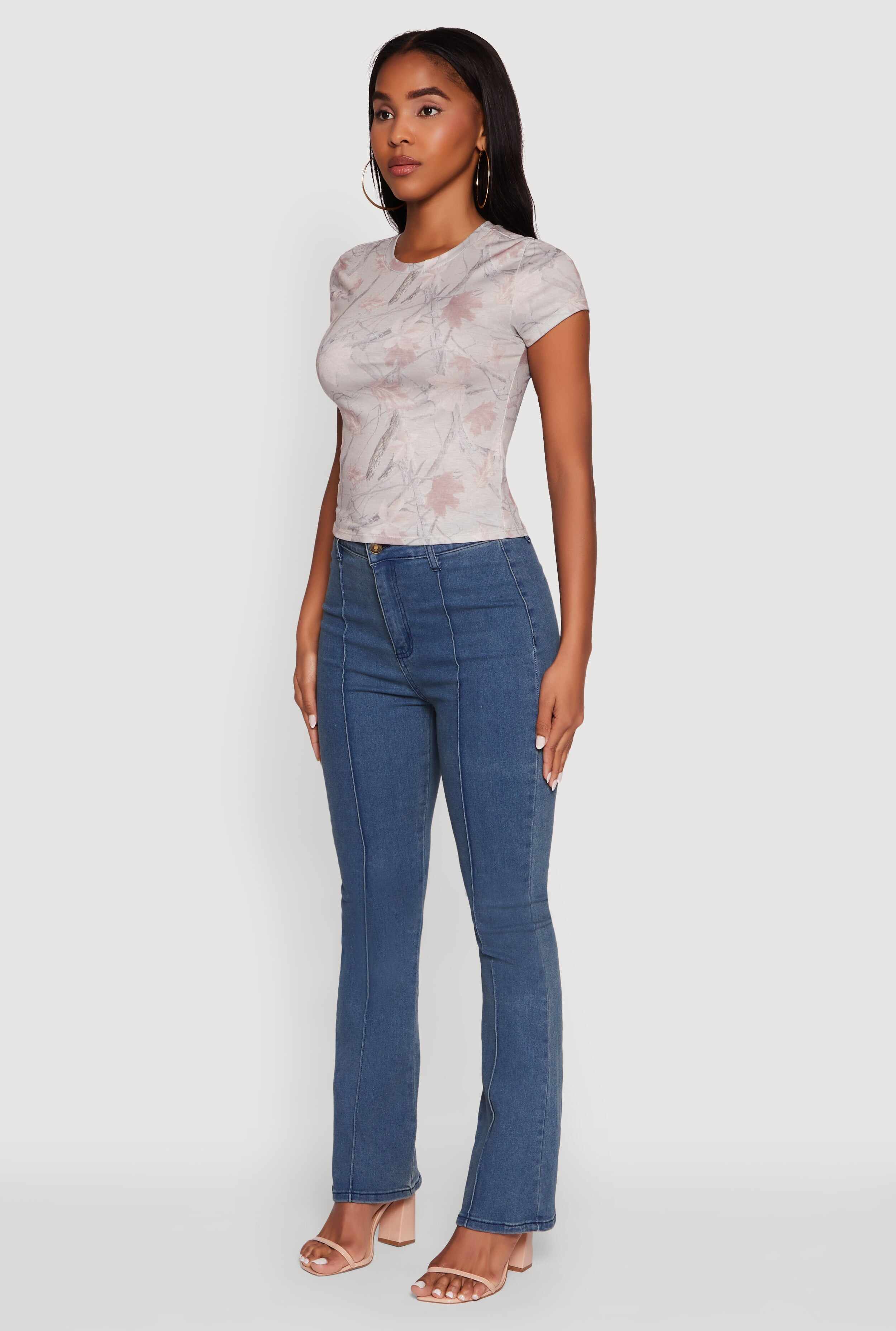 Madden Girl Camouflage Crew Neck T-Shirt