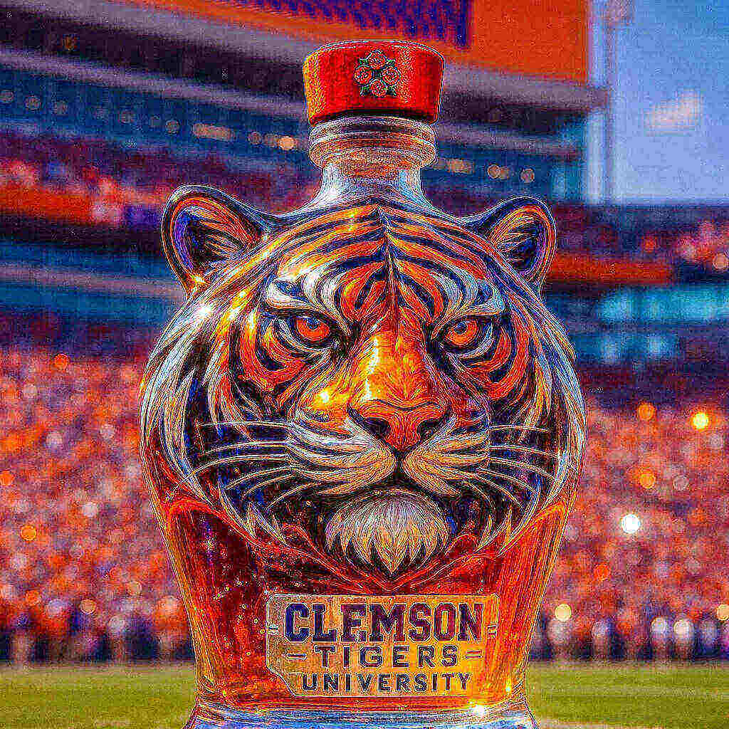 Clemson Tigers Whiskey Bottle