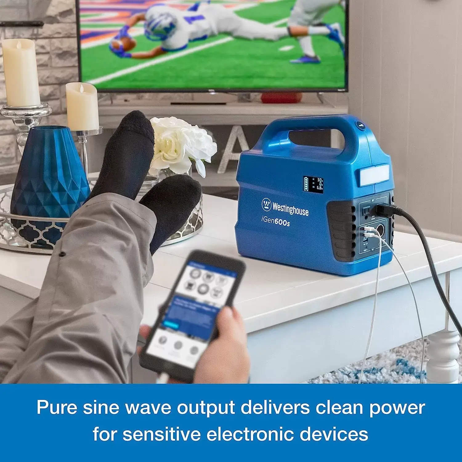 Westinghouse 155Wh 150 Peak Watt Portable Power Station and Solar Generator, Pure Sine Wave AC Outlet, Backup Lithium Battery for Camping, Home, Travel, Indoor/Outdoor Use (Solar Panel Not Included)