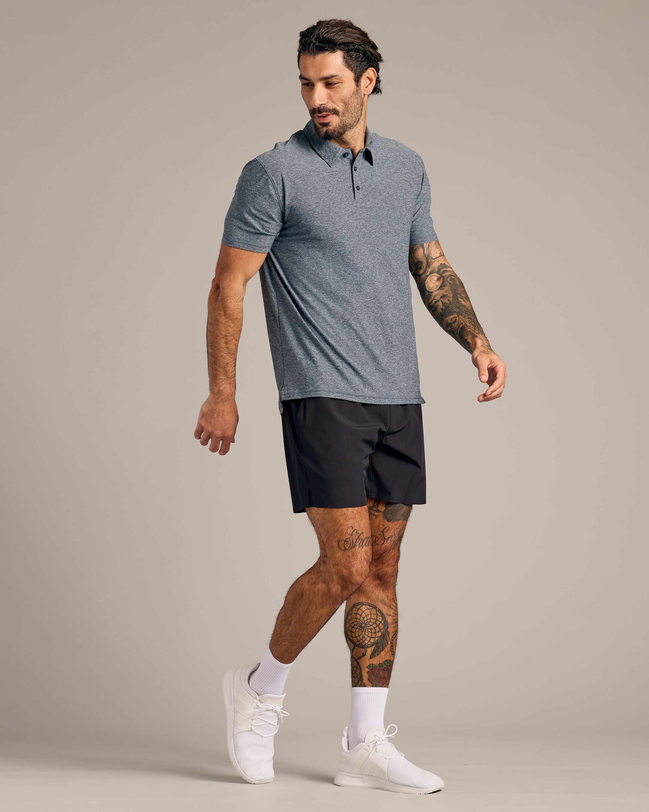 Heather Navy Active Polo 2.0