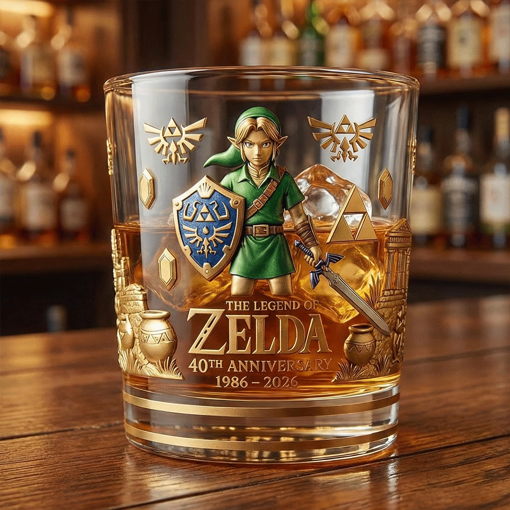 The Legend of Zelda 40TH Anniversary Limited Edition Whiskey Glass