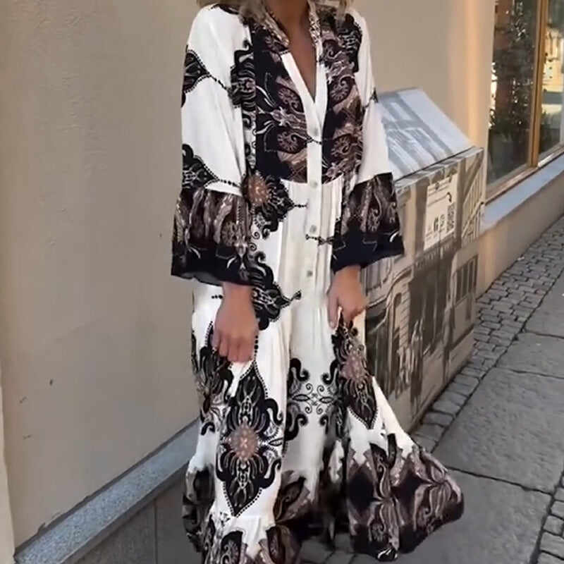 Women's Elegant Printed Loose Flowy Dresses