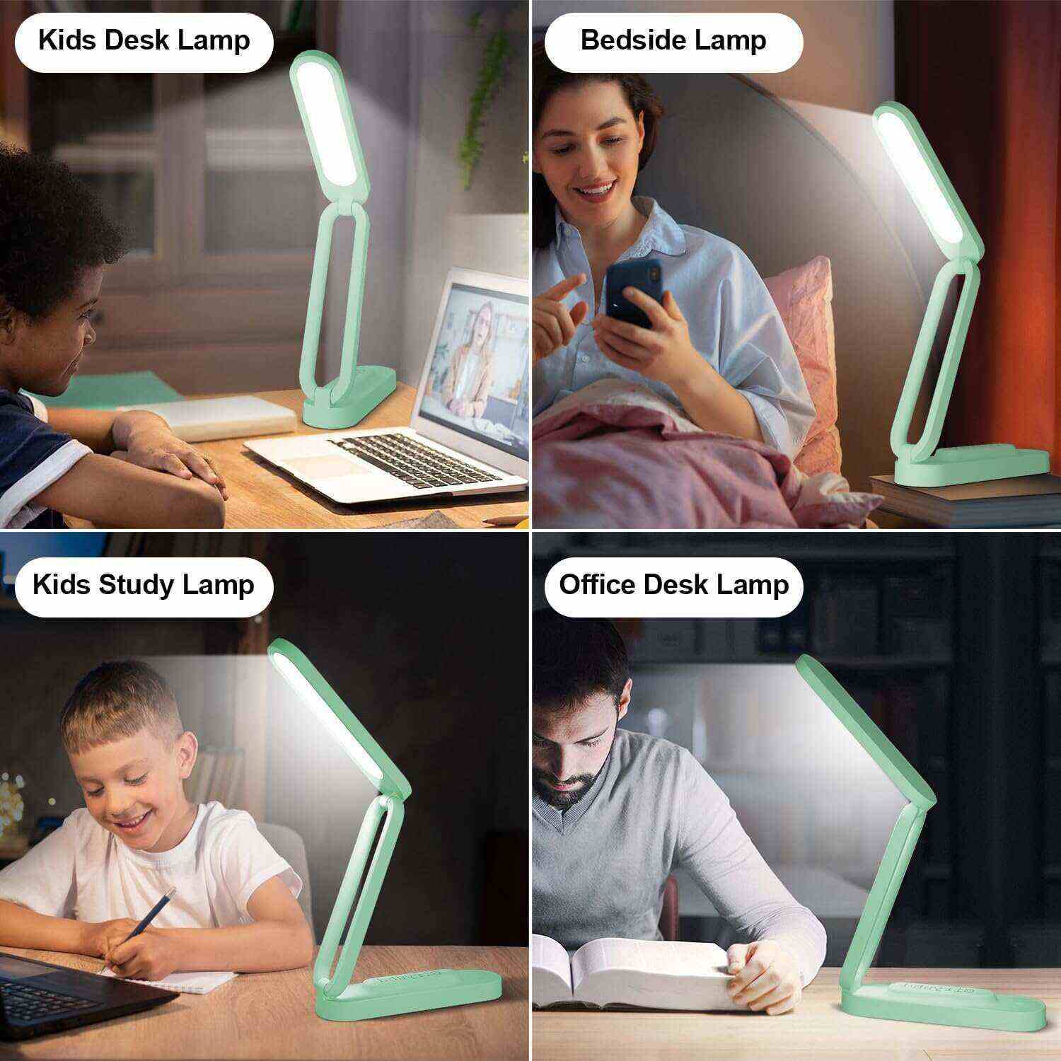LED Desk Lamp for Office Home & Battery Operated Lamp Rechargeable Lamp Foldable & Portable Light, LED Desk Light Strip, 3 Brightness Dimmable Small Desk Lamp Wireless Reading Lamp