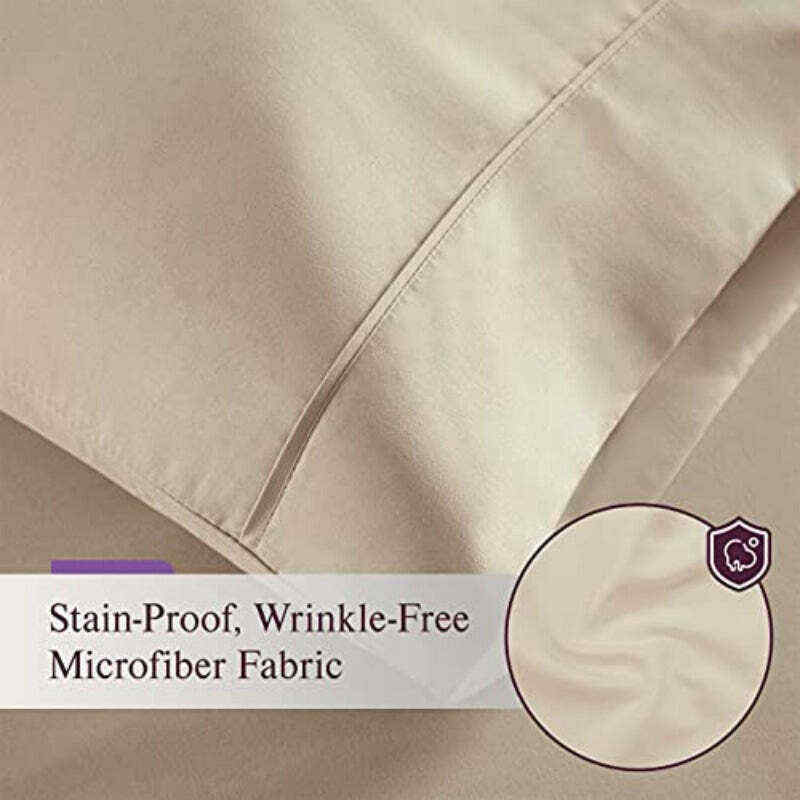 Bed Sheets Set - 1800 Series 6 Piece Bedding Sheet & Pillowcases Sets w/ Deep Pockets - Fade Resistant & Machine Washable - Taupe Color