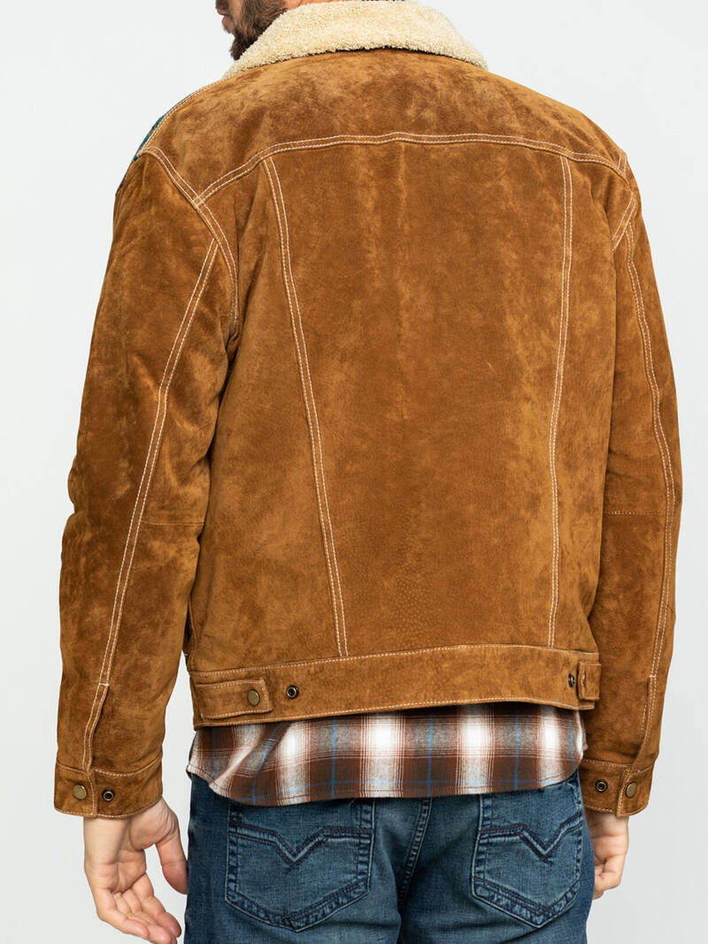 SCULLY MEN'S CAFE BROWN BOAR SUEDE JEAN JACKET