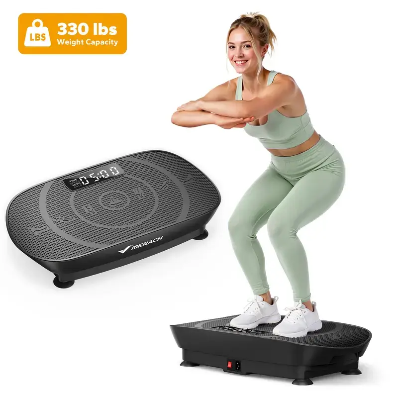 Slim Vibration Plate Exercise Machine with Lymphatic Drainage Feature Compact Design Fitness Home Gym Equipment Whole Body Workout Vibrations
