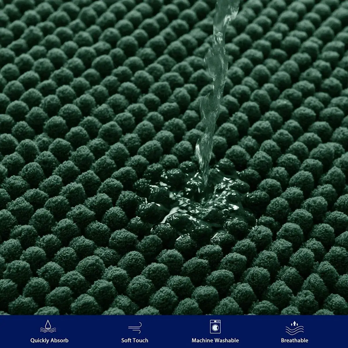 Subrtex Luxury Chenille Bath Rugs Soft Bathroom Mats