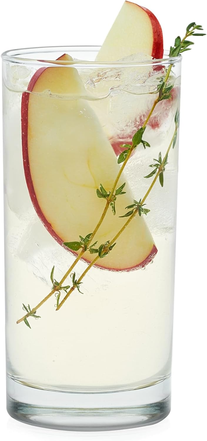 Libbey Heavy-duty Drinking Cup 8-piece Set, 15.5 ounces (approximately 449.4 grams) elegant weighted transparent water cup, dishwasher-safe glass cup set, suitable for parties and birthdays