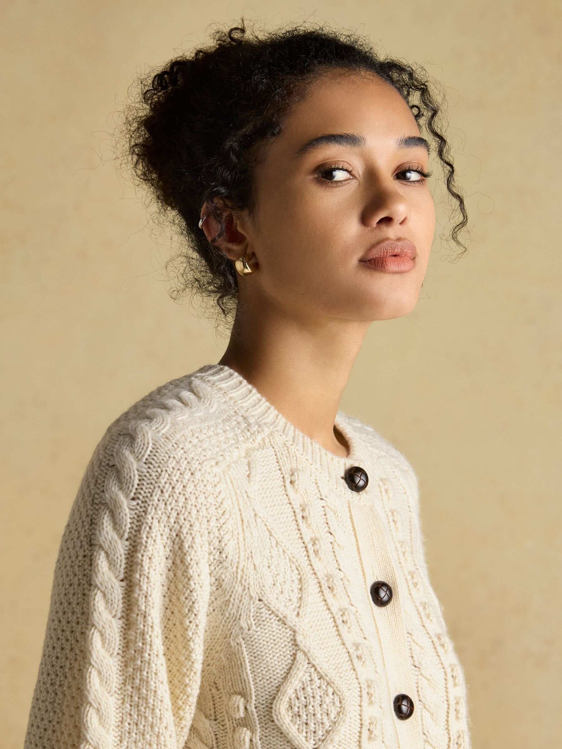 Rafferty Cream Cable Knit Cardigan