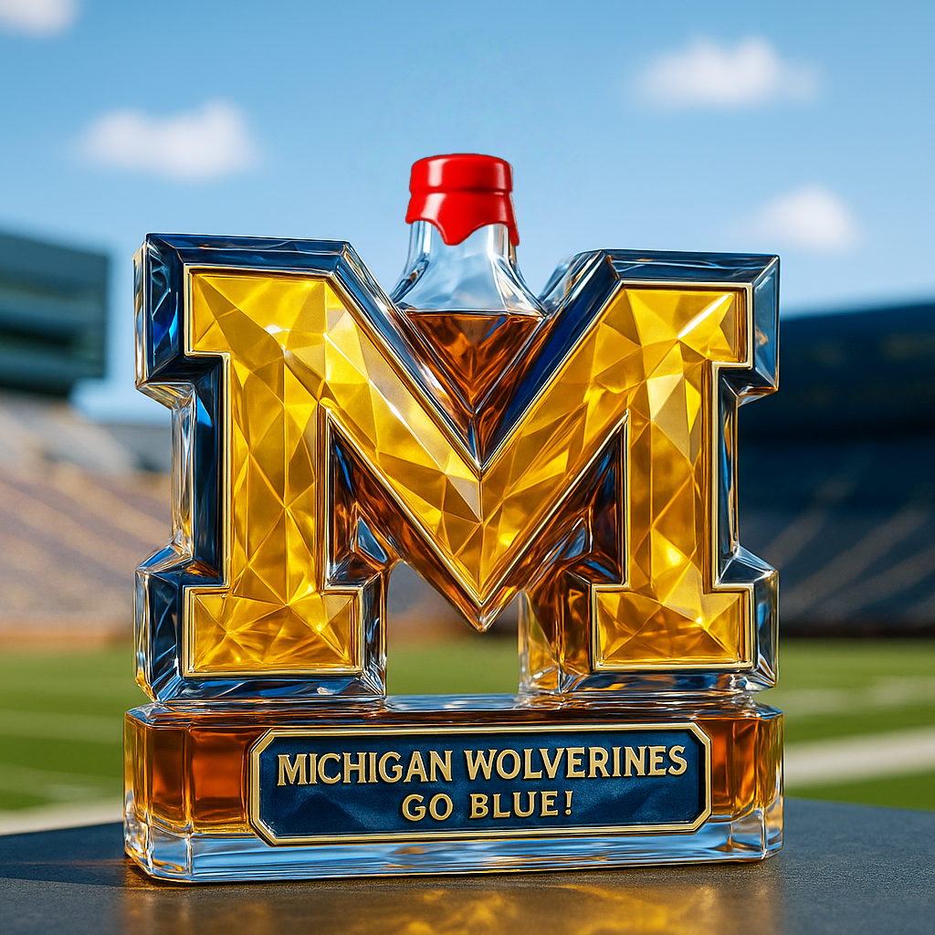University of Michigan Wolverines Whiskey Bottle