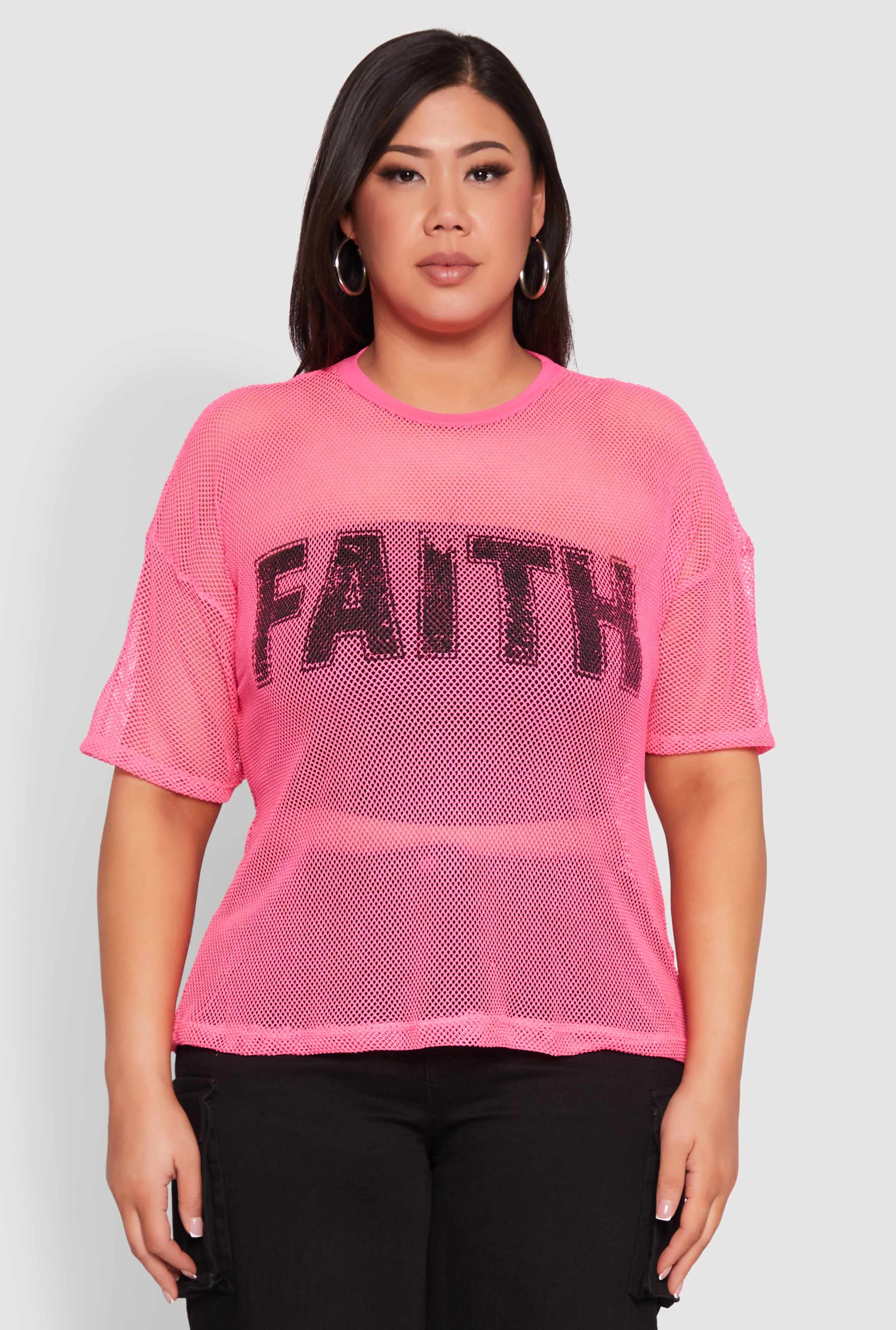Plus Size Faith Fishnet Top