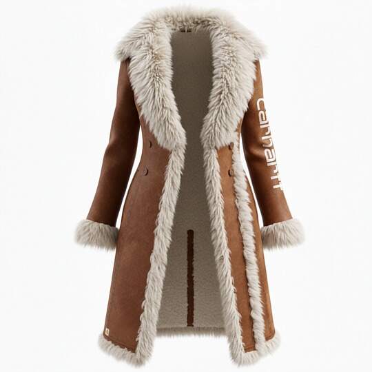 Luxurious Faux Fur Trimmed Long Coat for Winter Elegance