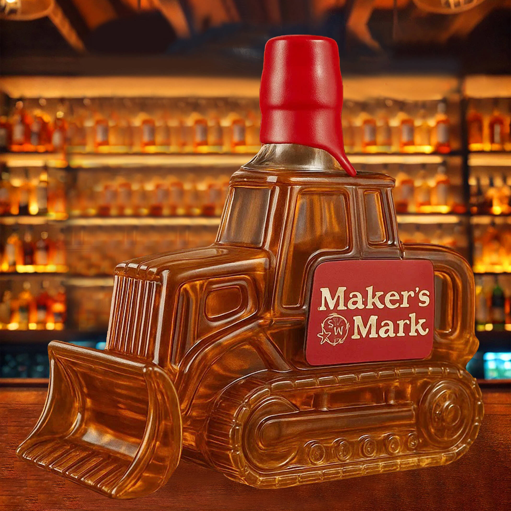 Bulldozer Whisky Bottle