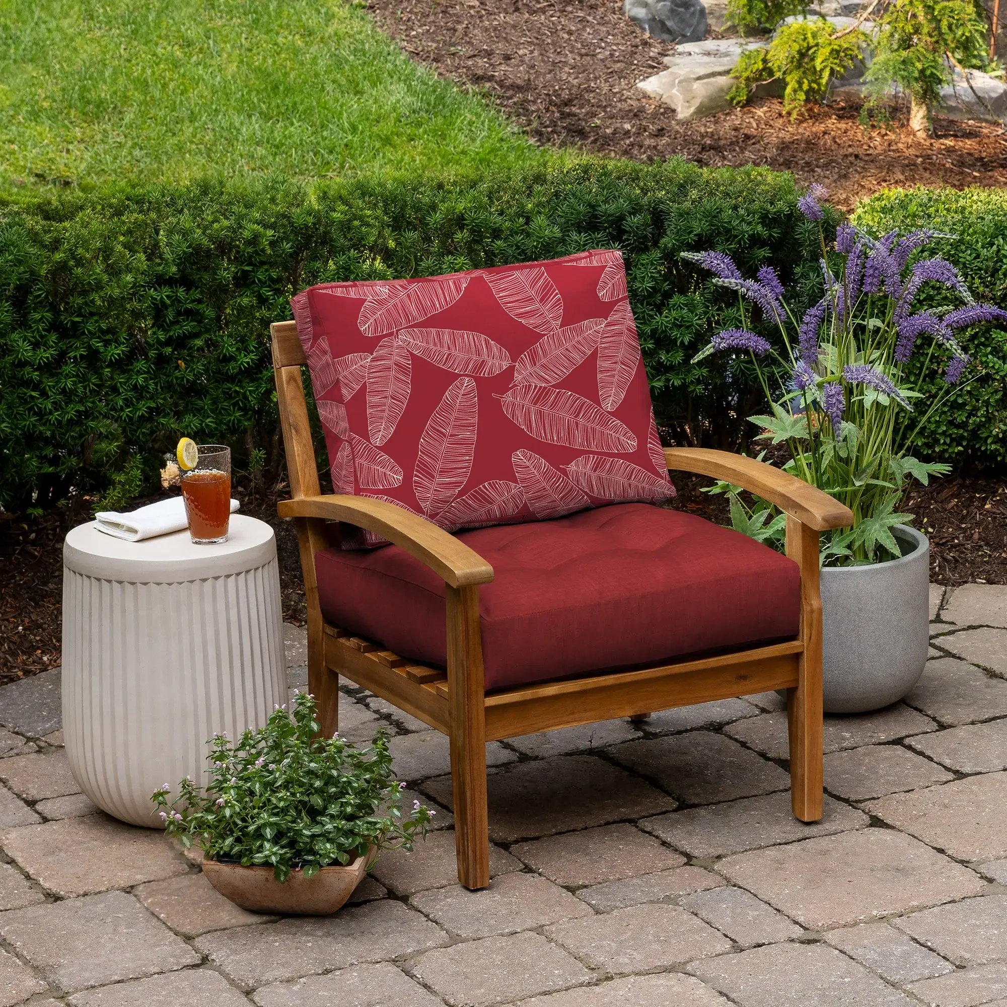 ARDEN Outdoor Plush Modern Tufted Blowfill Deep Seat Set, 24 x 24
