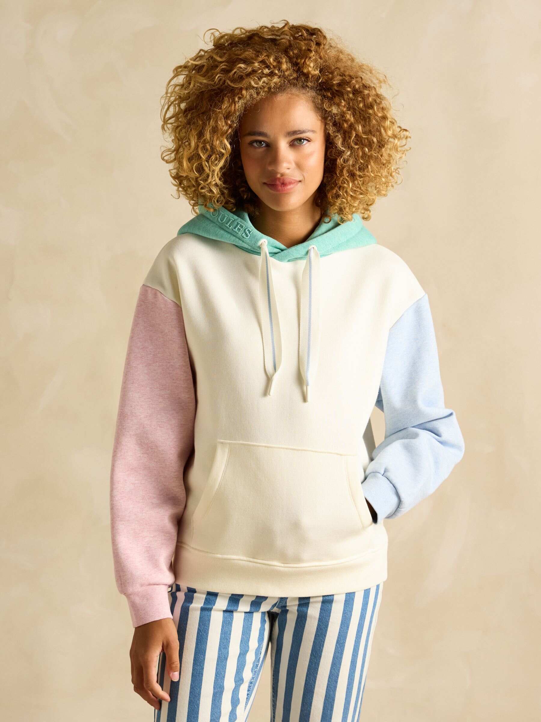 Milbourne Colour Block Marl Cotton Rich Hoodie