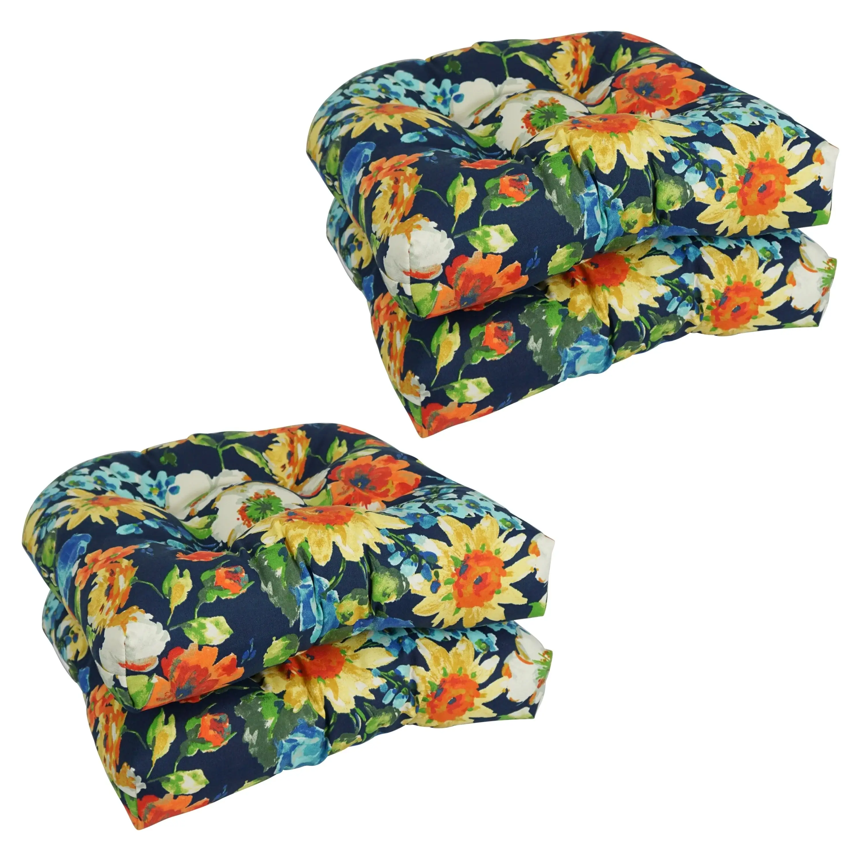 19-inch Rounded Back Indoor/Outdoor Chair Cushions (Set of 4) - 19