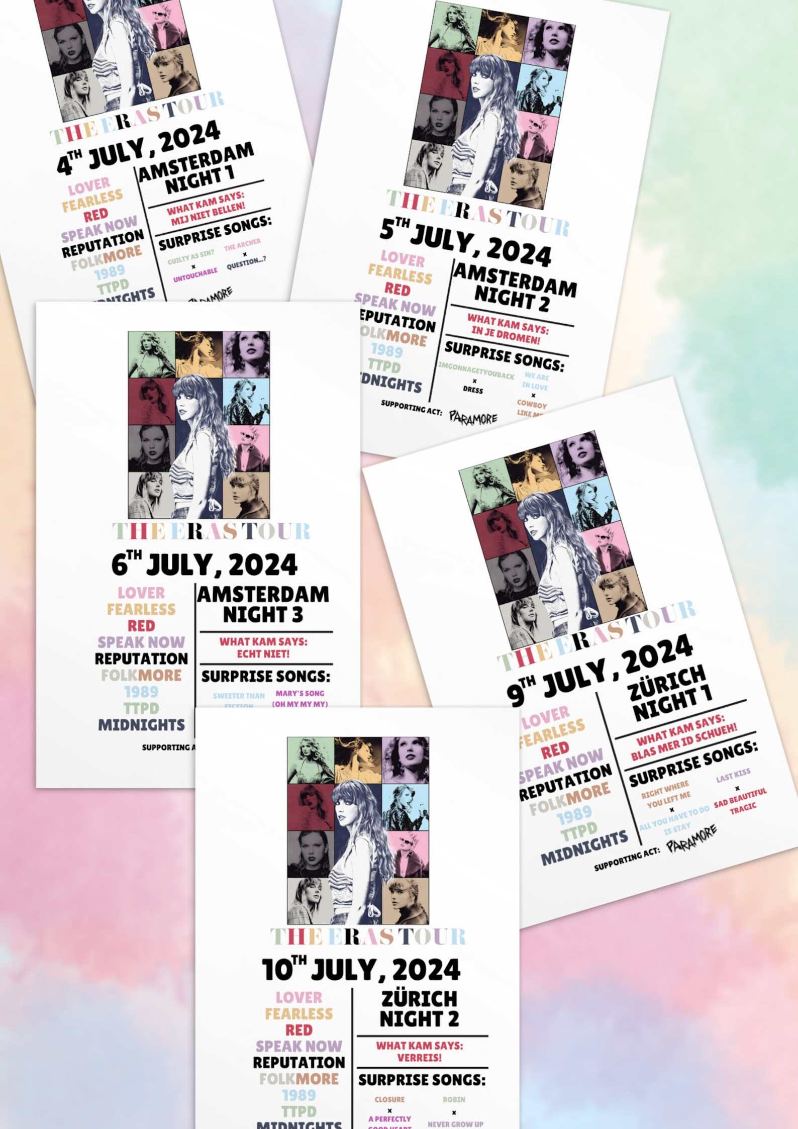 Taylor Eras Tour Postcard Concert Memorabilia-The European Leg!