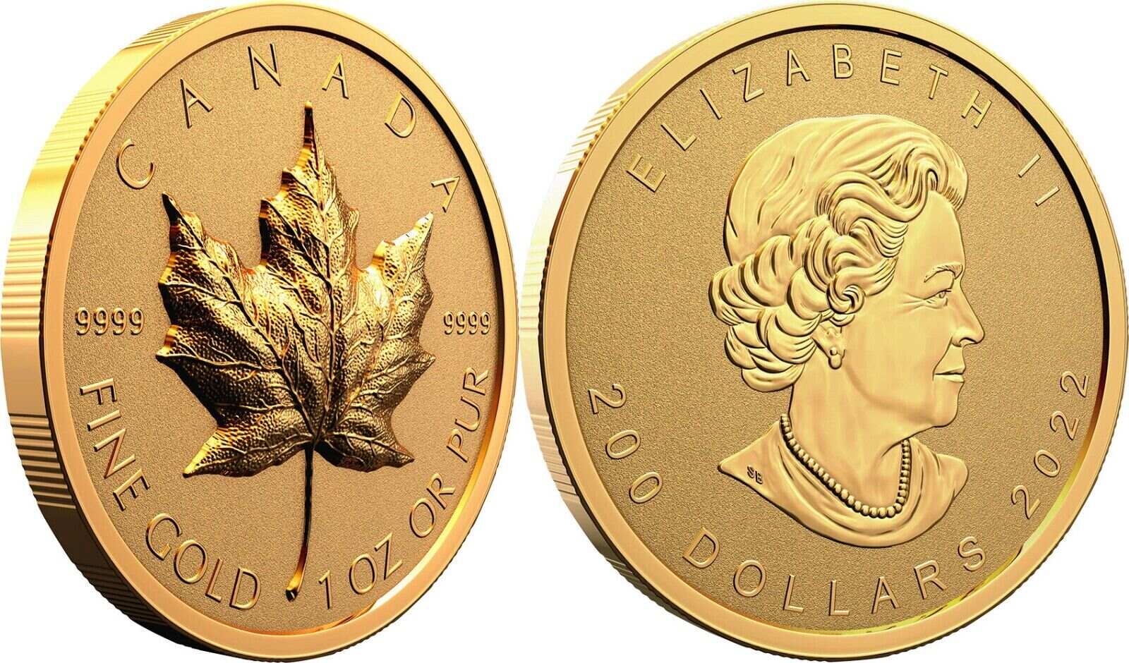 2022 Canada 1 oz. Pure Gold Coin – Ultra-High Relief Gold Maple Leaf