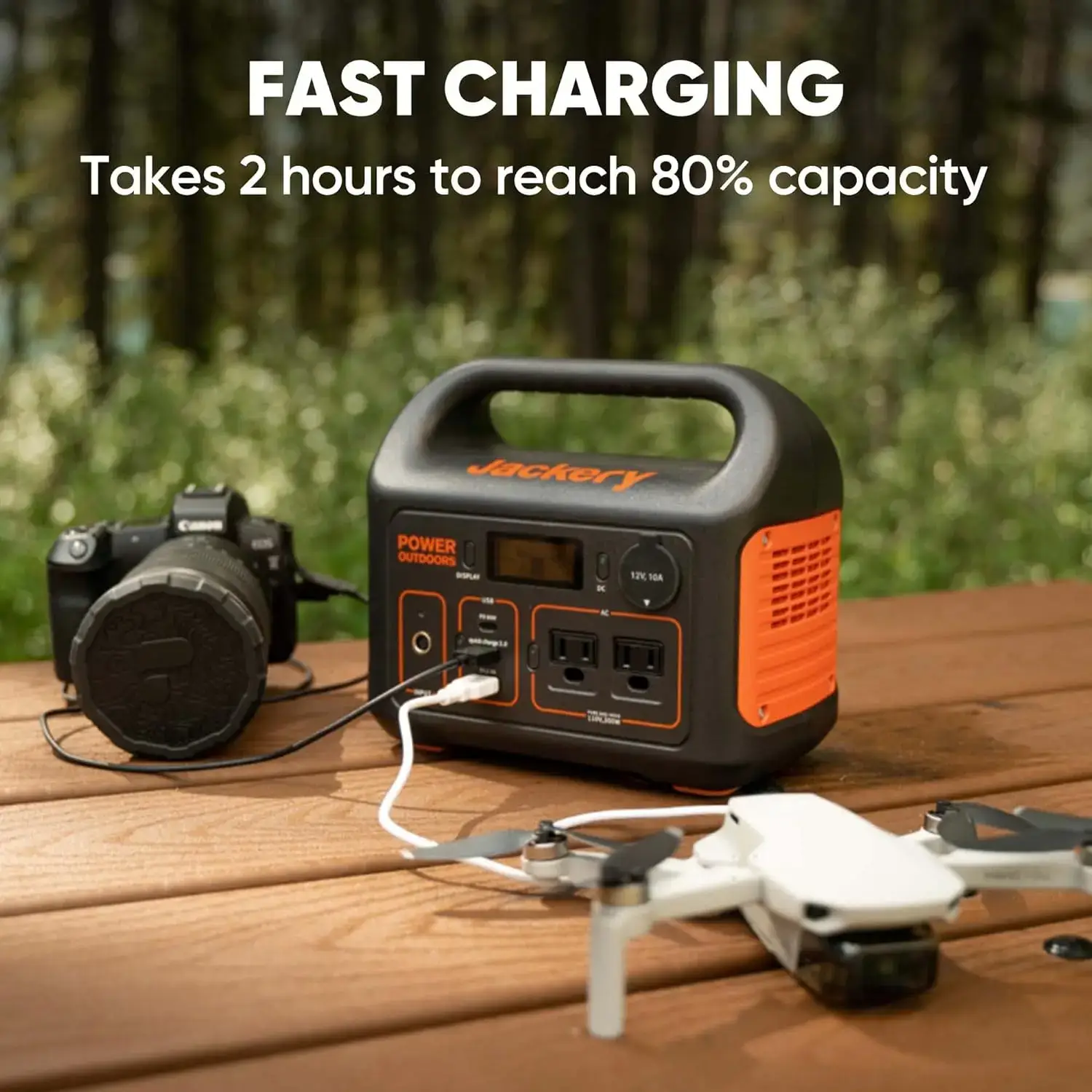 300 Portable Power Bank features a 292Wh lithium iron phosphate (LiFePO4) battery and a 300W AC output
