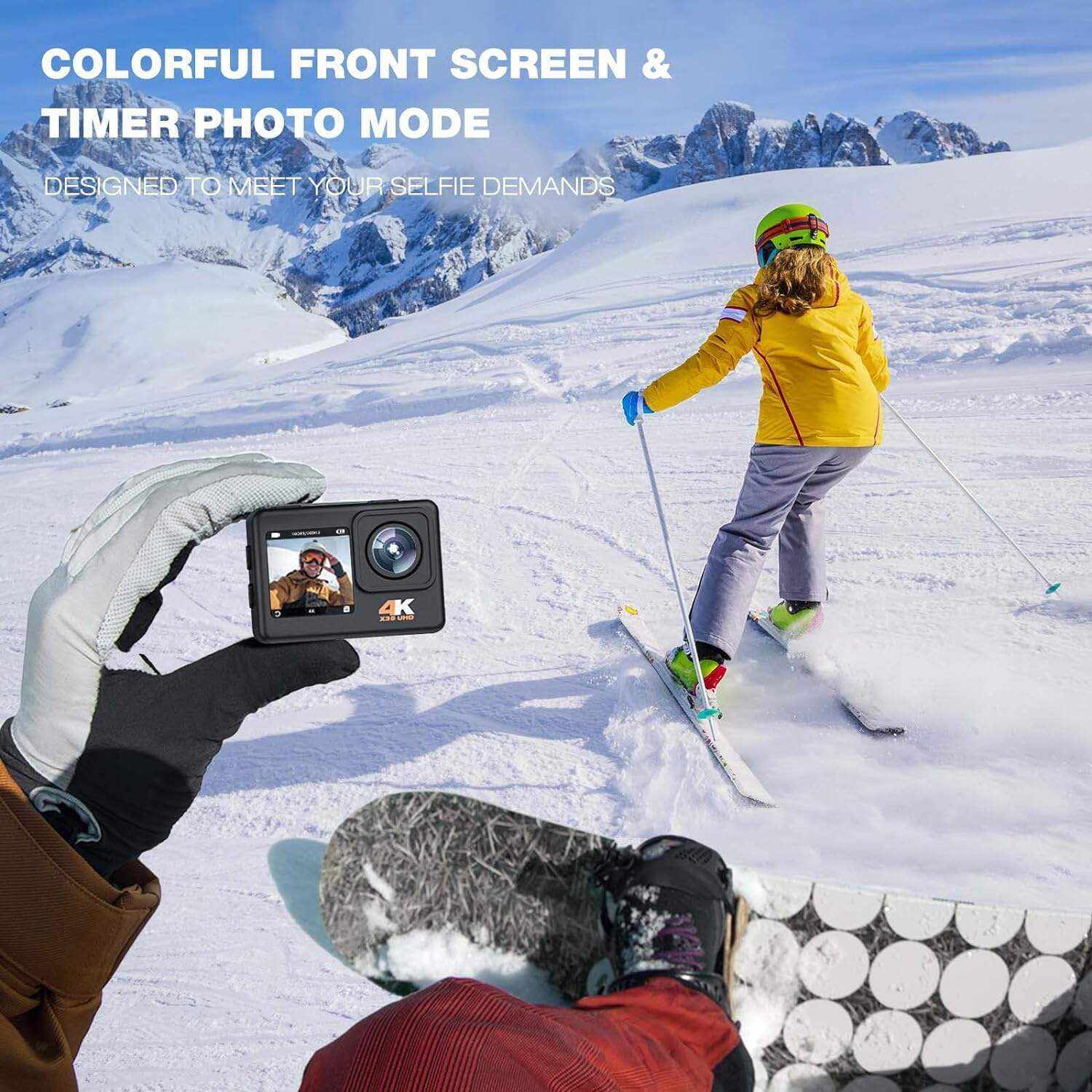 Underwater Camera,24MP 40m WiFi Dual Color Screen Action Camera 4K For Snorkeling Sports,Waterproof Camera with Bike Helmet,EIS Stabilization,170° Wide Angle,4X Zoom,2 Batteries and Mounting Kits