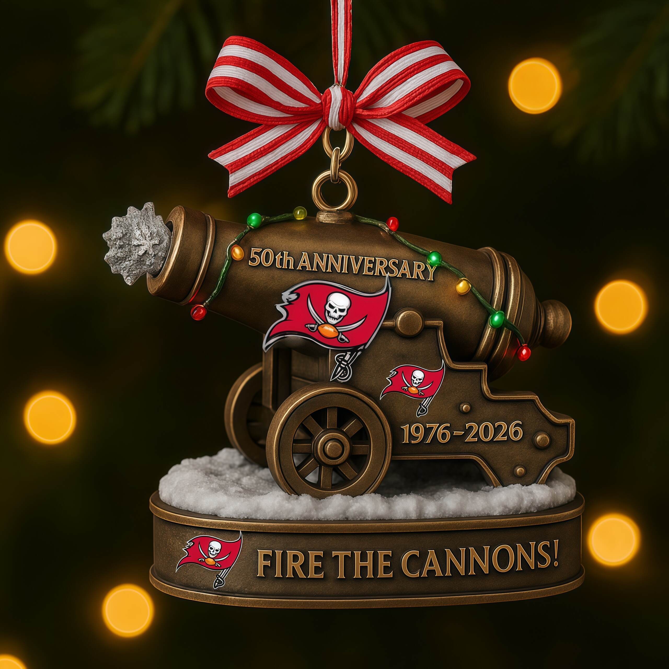 Buccaneers 50th Anniversary Ornament Collection – Cannons & Ship Legacy Set