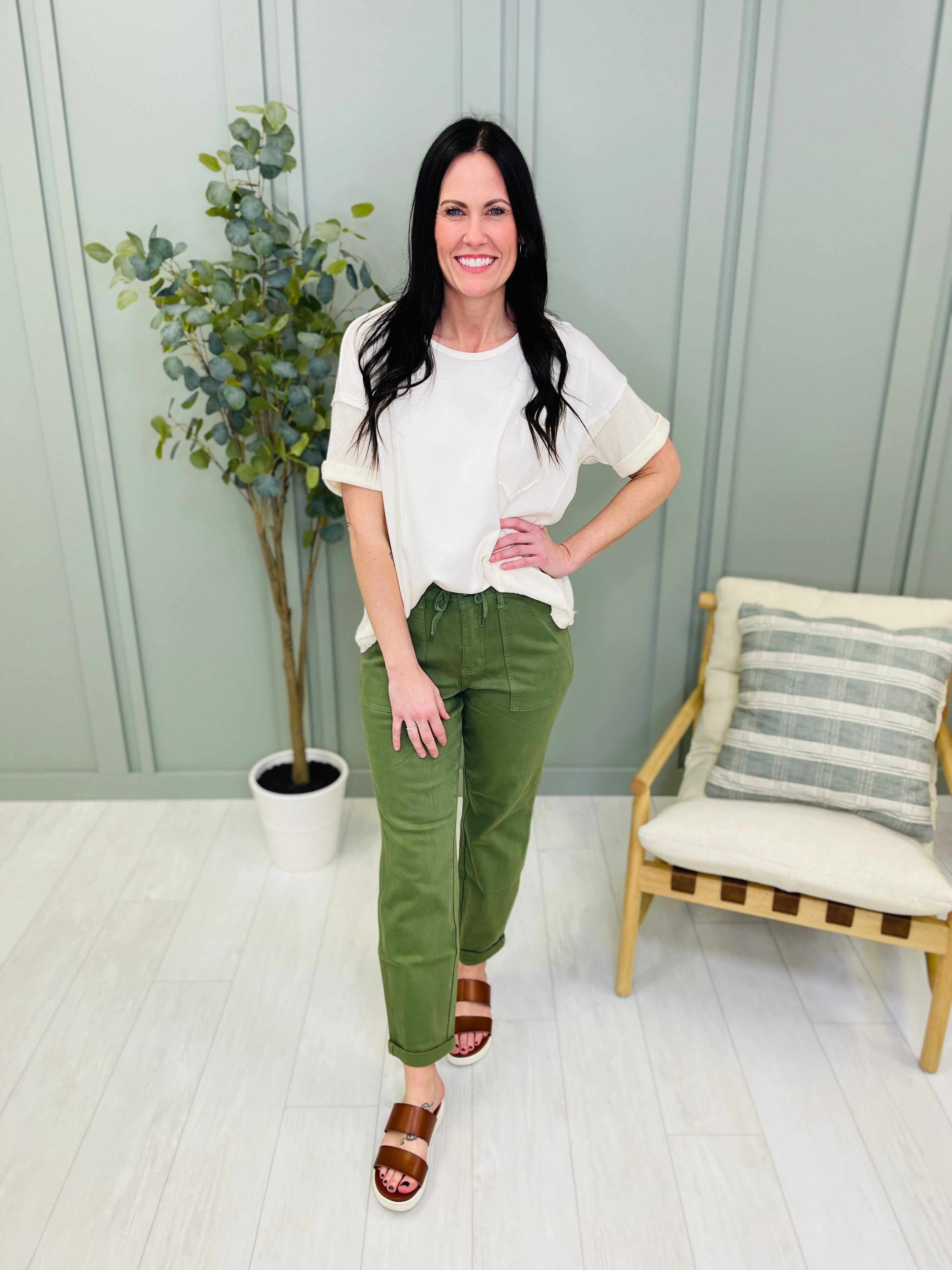 REG/CURVY Olive You Denim Jogger