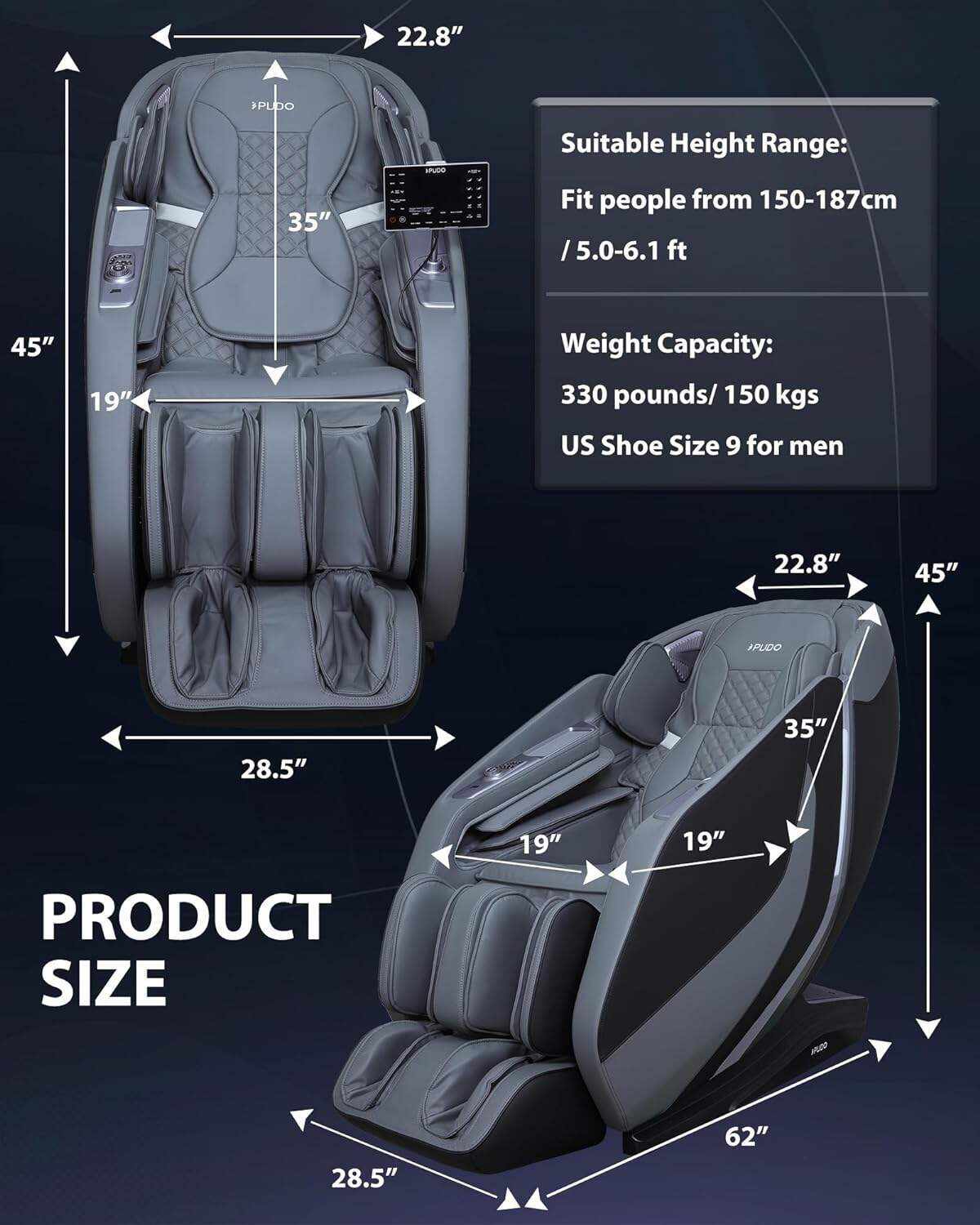 PUDO 2023 4D Massage Chair Full Body | Zero Gravity Shiatsu Massage Chairs Recliner with AI Voice with Heated SL Track Bluetooth Speaker Airbag Yoga Stretch, Foot Roller Auto Legrest (Beige)