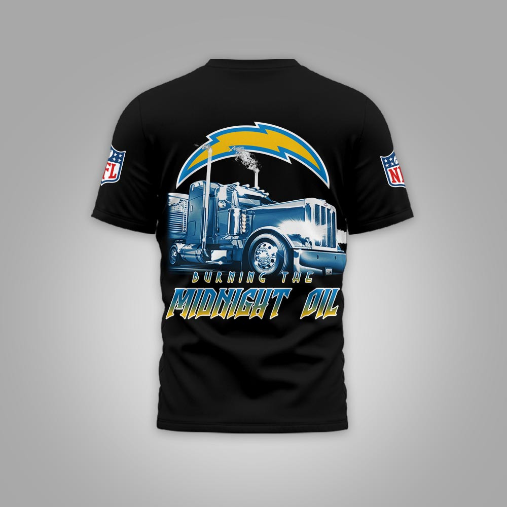 Los Angeles Chargers | Premium NFL Truck Driver Burn The Midnight Oil 3D Shirt NP