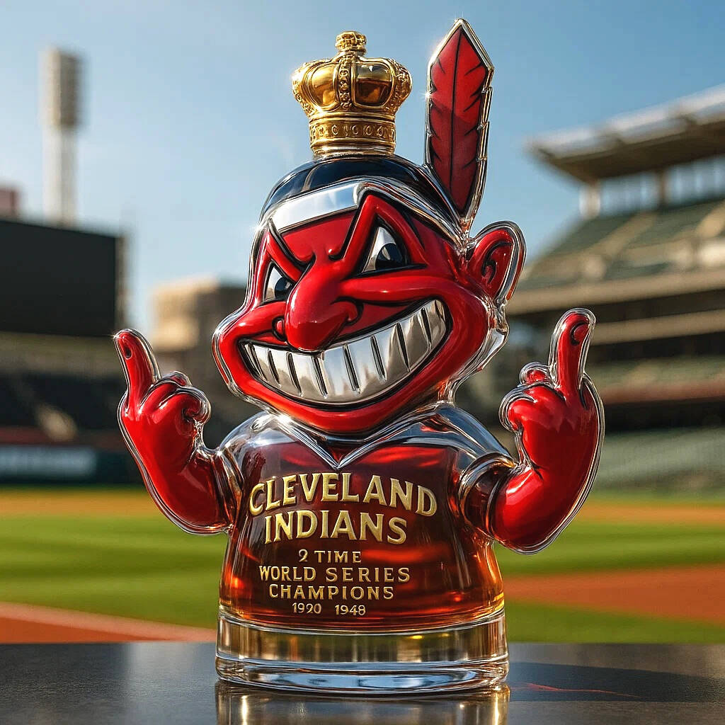 Cleveland Indians Chief Wahoo Whiskey bottle