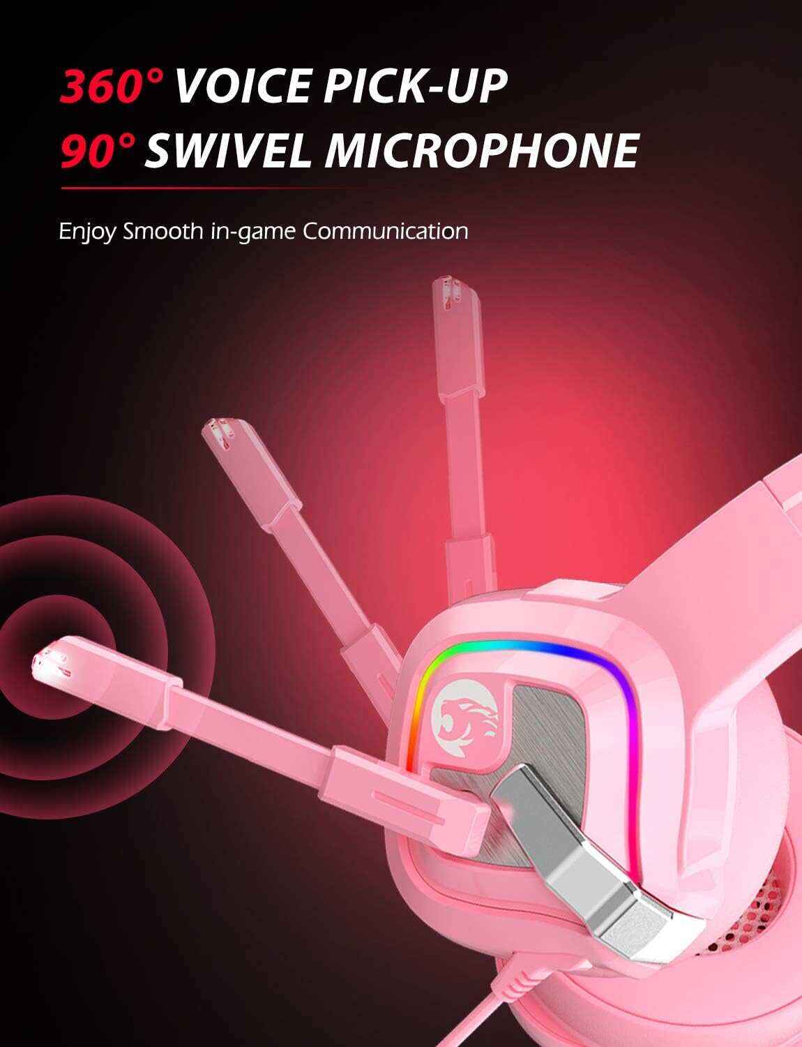 ZIUMIER Z66 Gaming Headset, Wired, Over-Ear, Noise Cancelling Mic, RGB Light, Stereo Surround Sound, Compatible with PS4, PS5, Xbox One, Laptop (Green)