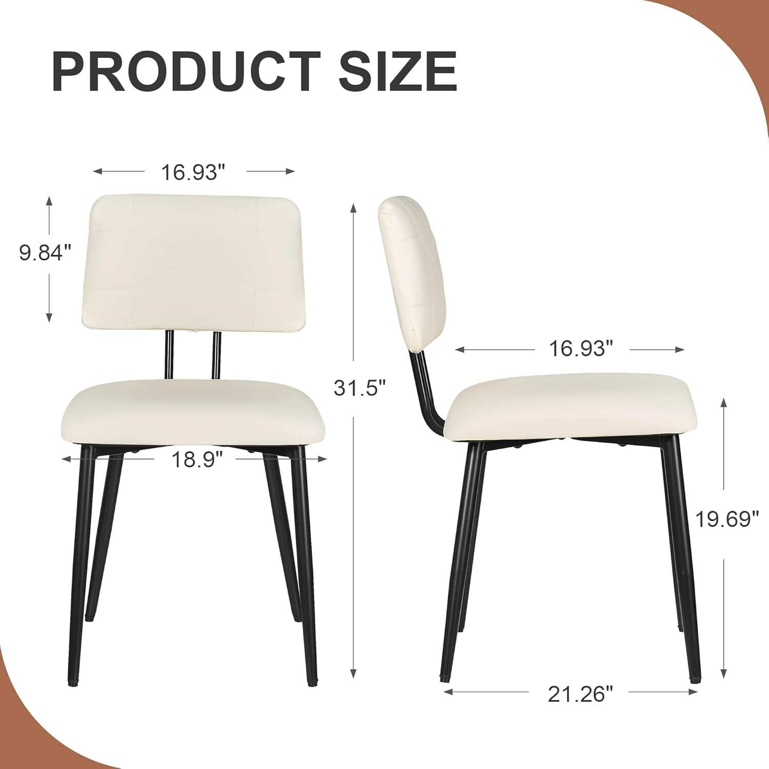 VECELO Dining Chairs Set of 2