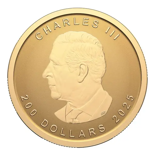 2025 1 Oz Gold Coin $200 Canada—PUREST MAPLE LEAF