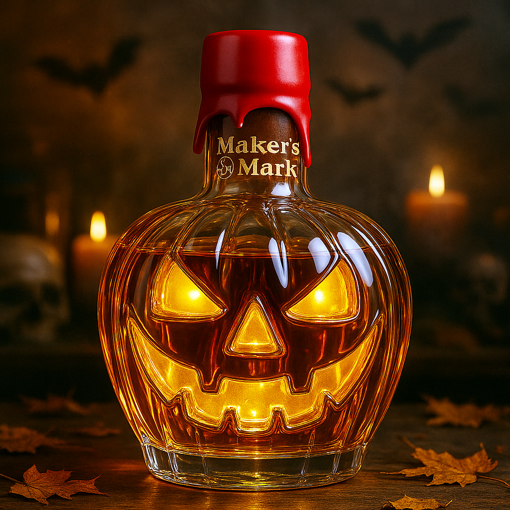 Jack-O'-Lantern Whiskey Bottle
