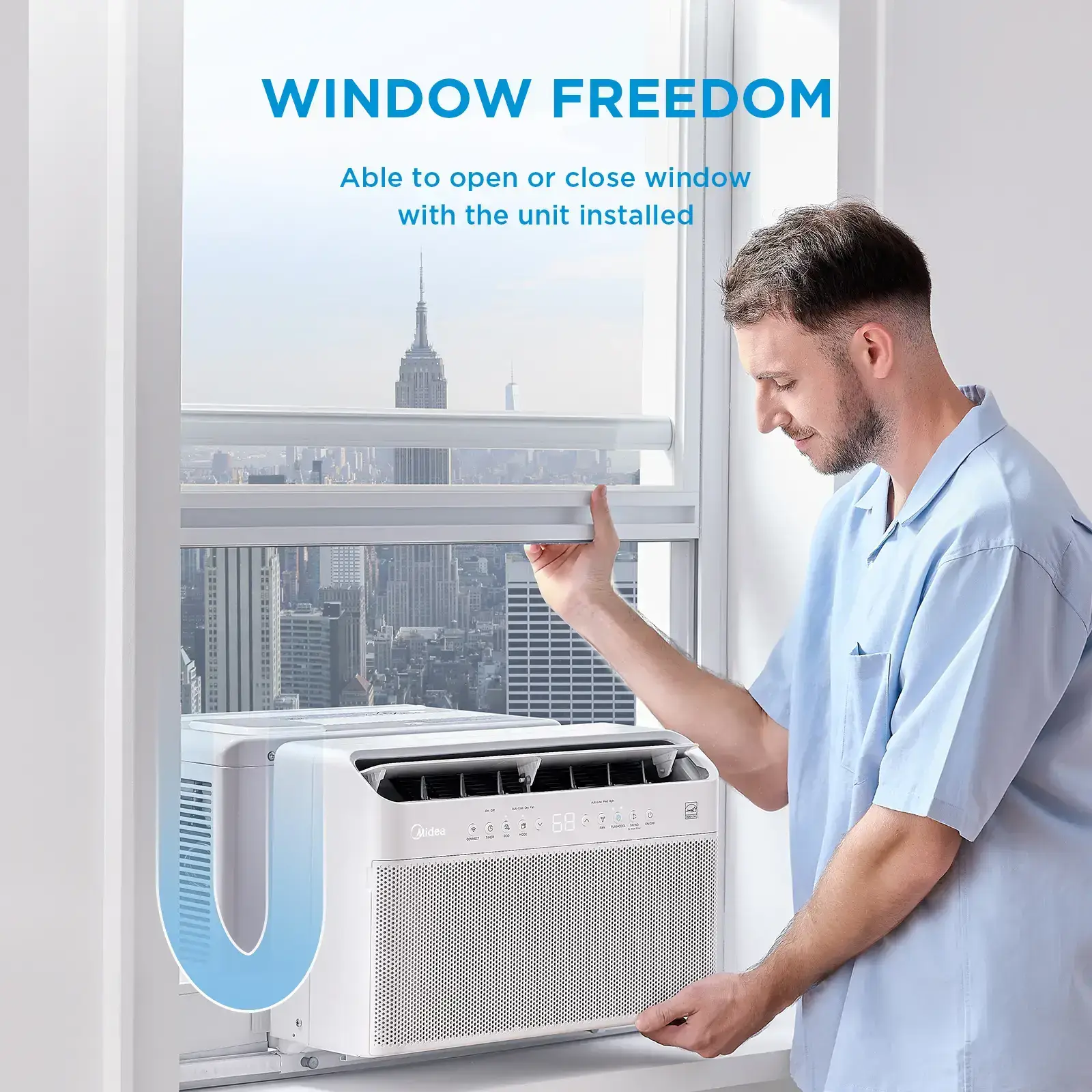 U-Shaped Smart Inverter Window Air Conditioner | 6000 & 12000 BTU Ultra Quiet Smart Voice AC