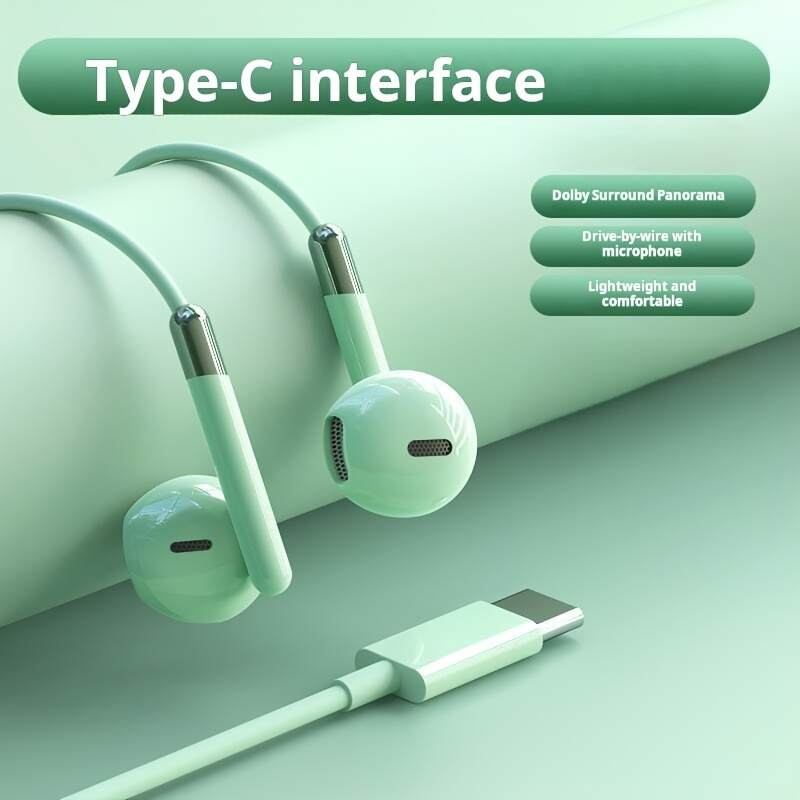 Half In-Ear Wired Headphones with Microphone for Calls, Suitable for Most 3.5mm Round Jacks, Type-C Digital Jack Wired Headphones for Gaming, Live Streaming, Karaoke, Sports Running Jumping Rope