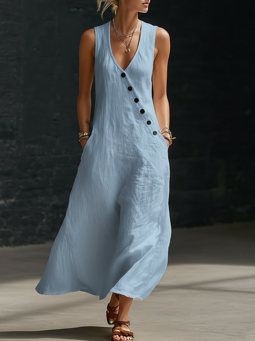 🔥Summer Arrivals🌟Minimalist And Cozy Button-up Dress